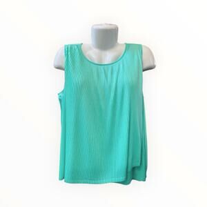 Mossimo Women's Green Sleeveless Pleated Layered Front Casual Charm Tank SZ XL